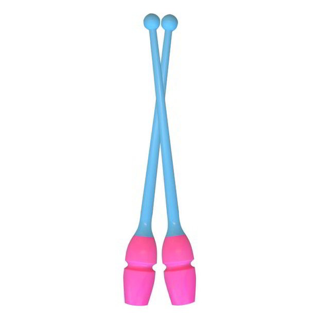 Gimnastikos kuokelės Pastorelli - Bicolor Clubs Masha Junior - 40,5 cm pink - sky blue 7009